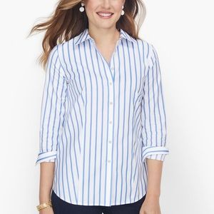 Talbots No-Iron Perfect Shirt French Stripe Size 14